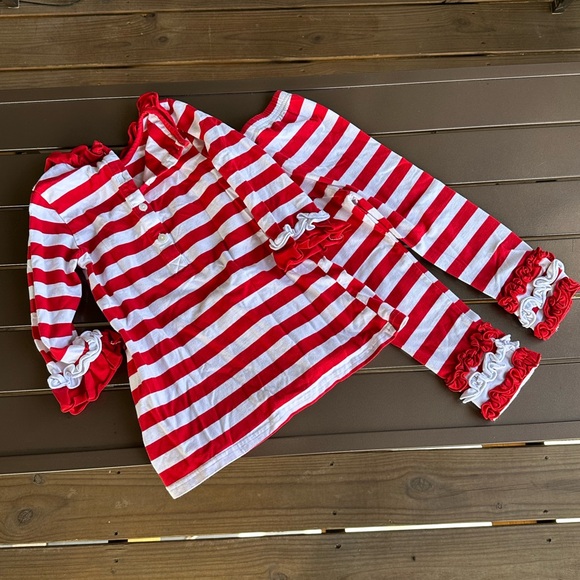 Eliza James Red and White Striped Heart Valentine’s Set Size 3T - Picture 2 of 3